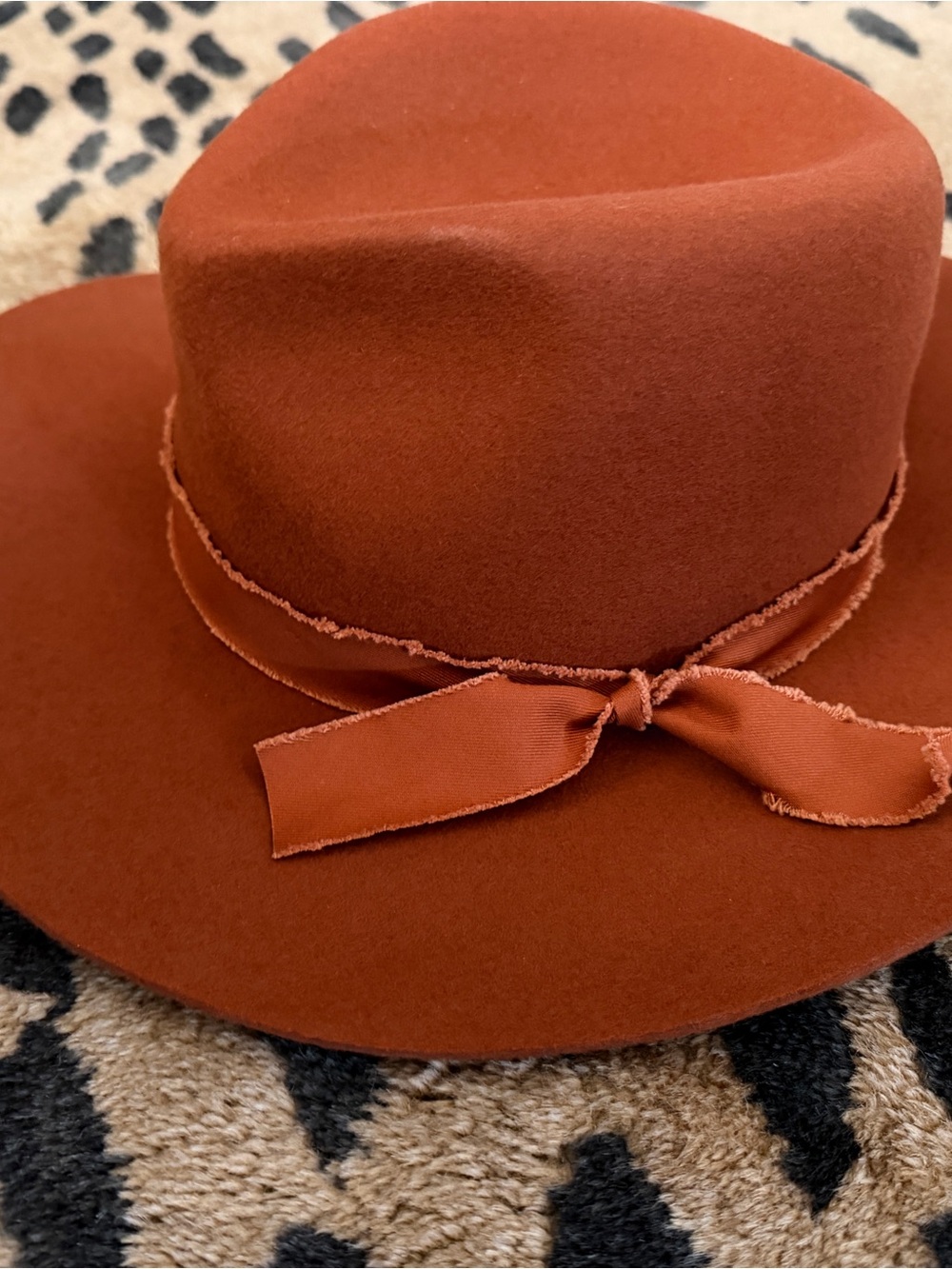 Shop Luna Bloom Hand-Painted Mystical Rust Felt Sun & Moon Hat - Picture 5 of 5